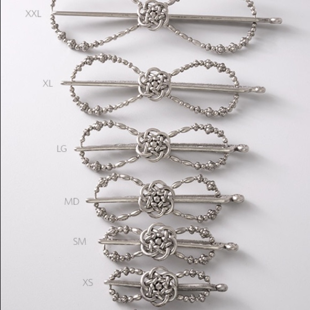 Lilla Rose Silver Knot Flexi Hair Clip Sz MD